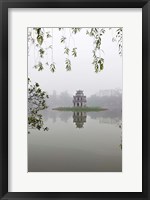 Framed Hanoi Lake, Hanoi, North Vietnam, Pagoda