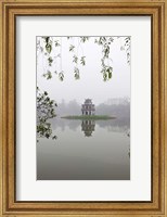 Framed Hanoi Lake, Hanoi, North Vietnam, Pagoda