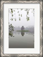 Framed Hanoi Lake, Hanoi, North Vietnam, Pagoda