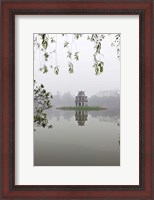 Framed Hanoi Lake, Hanoi, North Vietnam, Pagoda