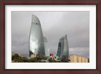 Framed Azerbaijan, Baku The Flame Towers Of Baku