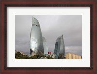 Framed Azerbaijan, Baku The Flame Towers Of Baku