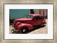 Framed Central America, Cuba, Trinidad Classic American Car In Trinidad