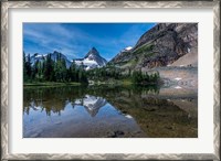 Framed Mount Assiniboine Reflected In Sunburst Lake
