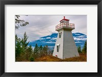 Framed Pilot Bay Lighthouse At Pilot Bay Provincial Park, British Columbia, Canada