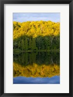 Framed Canada, Quebec, Lake Long Pond Sunset Reflection