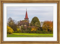 Framed Liberec Village Church Near Trosky Czech Republic