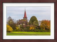 Framed Liberec Village Church Near Trosky Czech Republic