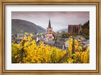 Framed Germany, Rhineland-Pfalz, Bacharach, Elevated Town View In Autumn