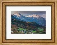 Framed Germany, Bavaria, Elevated Town View From The Rossfeld Panoramic Ring Road In Fall