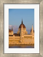 Framed Hungary, Budapest Parliament Building On Danube River