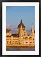 Framed Hungary, Budapest Parliament Building On Danube River