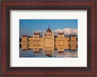 Framed Hungary, Budapest Parliament Building On Danube River