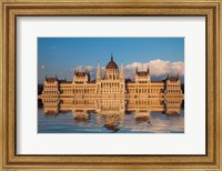 Framed Hungary, Budapest Parliament Building On Danube River