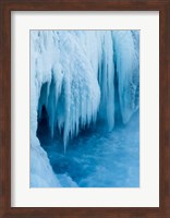Framed Godafoss Waterfall Of Iceland During Winter
