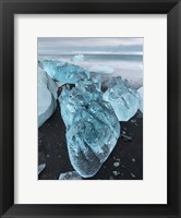 Framed Icebergs On Black Volcanic Beach Vatnajokull, Iceland
