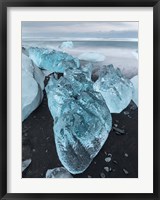 Framed Icebergs On Black Volcanic Beach Vatnajokull, Iceland