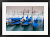 Framed Italy, Venice Abstract Of Gondolas At St Mark's Square