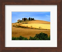 Framed Italy, Tuscany, Farmhouse And Fields