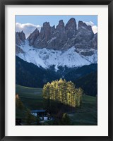 Framed Sankt Magdalena In Villnoess Valley During Autumn