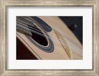 Framed Portugal, Coimbra Fado Musician's Portuguese Guitar Head, Sound Box, Pegs And Strings