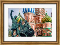 Framed Monument To Minin And Pozharsky St Basil's Basilica Red Square Moscow, Russia