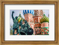 Framed Monument To Minin And Pozharsky St Basil's Basilica Red Square Moscow, Russia