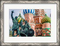 Framed Monument To Minin And Pozharsky St Basil's Basilica Red Square Moscow, Russia