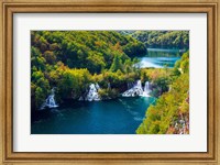 Framed Lake Kozjak And Travertine Cascades On The Korana River, Croatia