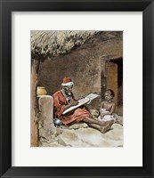 Framed Old Man With Child French Sudan 1893
