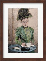 Framed Lady Writing A Letter