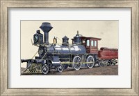 Framed Locomotive Drawing R Loewenstein 'La Ilustracion' 1881