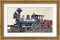 Framed Locomotive Drawing R Loewenstein 'La Ilustracion' 1881