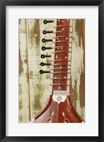 Framed Close-Up Of A Wood Indian Sitar