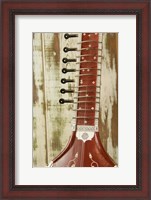 Framed Close-Up Of A Wood Indian Sitar