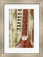 Framed Close-Up Of A Wood Indian Sitar