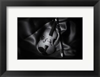 Framed Still-Life Black And White Image Of A Violin