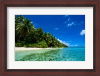 Framed White Sand Beach In Turquoise Water In The Ant Atoll, Micronesia