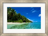 Framed White Sand Beach In Turquoise Water In The Ant Atoll, Micronesia