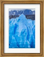 Framed Chile, Patagonia, Torres Del Paine National Park Blue Glacier And Mountains