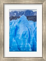 Framed Chile, Patagonia, Torres Del Paine National Park Blue Glacier And Mountains