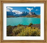 Framed Chile, Patagonia, Torres Del Paine National Park The Horns Mountains And Lago Pehoe