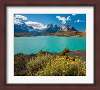 Framed Chile, Patagonia, Torres Del Paine National Park The Horns Mountains And Lago Pehoe