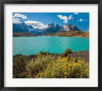 Framed Chile, Patagonia, Torres Del Paine National Park The Horns Mountains And Lago Pehoe