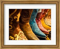 Framed Arizona, Old Scottsdale, Line Up Of New Cowboy Boots