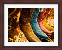 Framed Arizona, Old Scottsdale, Line Up Of New Cowboy Boots