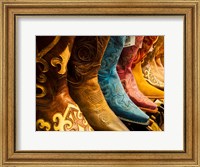 Framed Arizona, Old Scottsdale, Line Up Of New Cowboy Boots