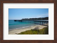 Framed Jetty And William Randolph Hearst Memorial Beach, California