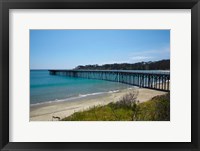 Framed Jetty And William Randolph Hearst Memorial Beach, California