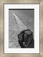Framed California, Valley Dunes Cracked Earth (BW)
